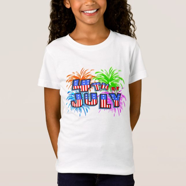 4:e Juli fyrverkeri T-shirt (Framsida)