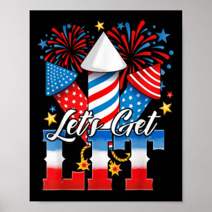 4:e juli, fyrverkerier är fantastiska, rolig patri poster