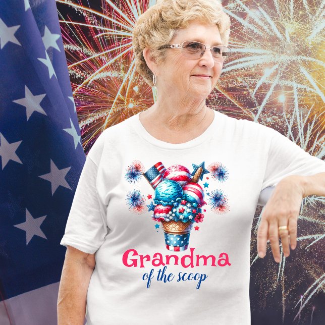 4:e juli Gender av iskräm Reveal Grandma T Shirt (Skapare uppladdad)