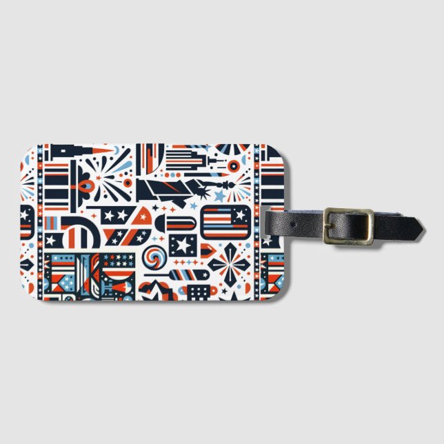 4:e juli Generative Mönster Bagagebricka (Framsida horisontal)