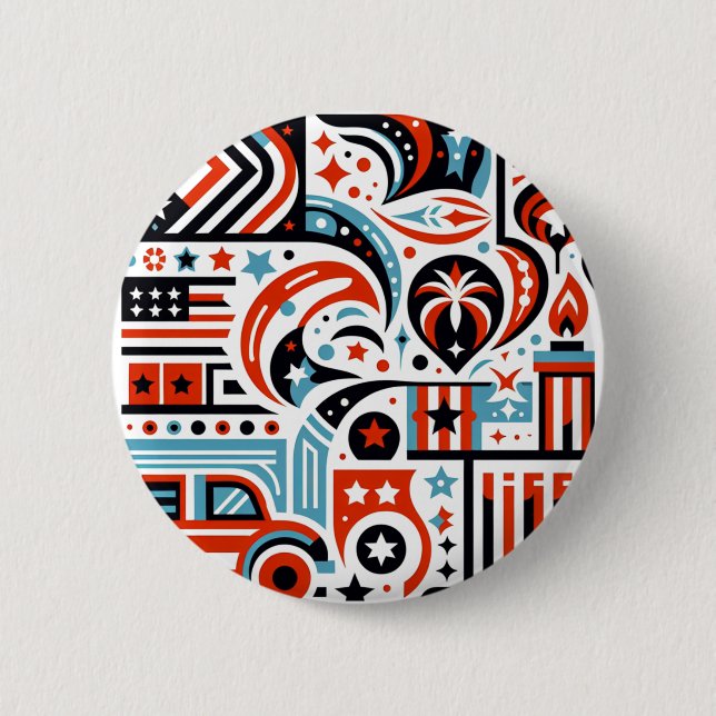 4:e juli Generative Mönster Knapp (Framsida)