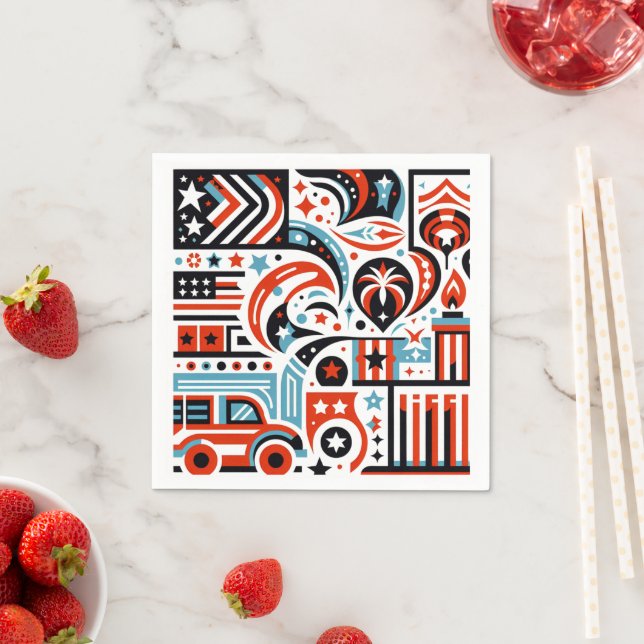 4:e juli Generative Mönster Pappersservett (Insitu)