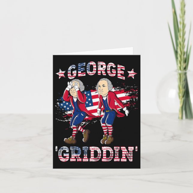 4:e juli George Washington Griddy George Griddi Kort (Framsida)