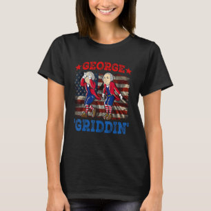 4:e juli George Washington Griddy George Griddi T Shirt