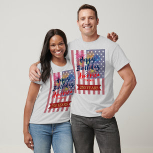 4:e juli Glad födelsedag Amerika USA 250-årsjubile T Shirt
