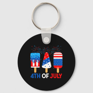 4:e juli-glass Roligt patriotiskt amerikanskt flag Nyckelring