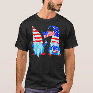4:e juli Gnomes Funny American Patriotic T Shirt
