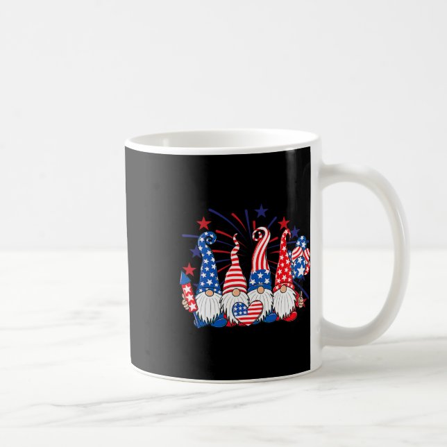 4:e juli Gnomes Patriotic American Flagga Cute Gn Kaffemugg (Höger)