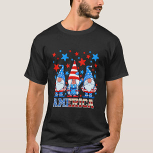 4:e juli Gnomes Patriotic American Flagga Gnome M T Shirt