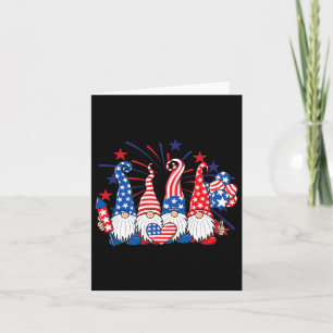 4:e juli-gnoms patriotisk amerikansk flagga söt gn kort