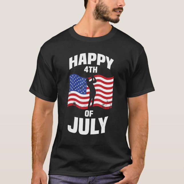 4:e juli Golf American USA flagga Pride Sp T Shirt (Framsida)