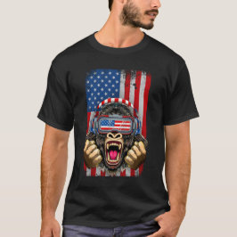 4:e juli Gorilla USA amerikanska Flagga Patriotic T Shirt