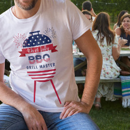 4:e juli Grill Master Bq barbecue Red and blue T Shirt