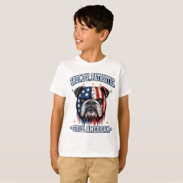 4:e juli-grinig patriotisk Bulldog T-shirts