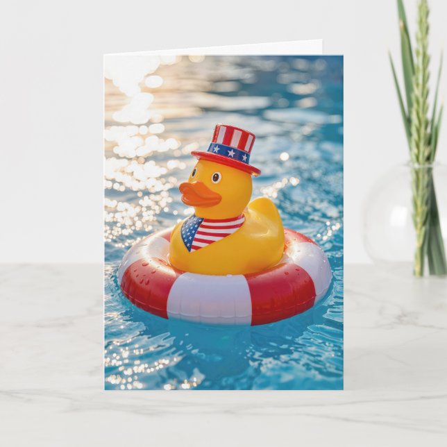 4:e juli gul gummiand i poolen kort (Framsida)