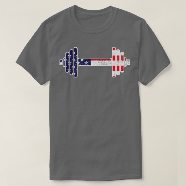 4:e juli GYM Graphic Patriotic USA American Fla T Shirt (Design framsida)