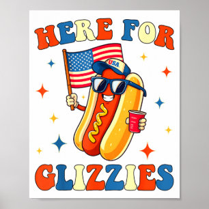 4:e juli här för Glizzies Hotdog Patriot Män Poster