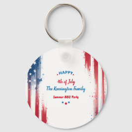 4:e juli-Helgdag-familjen BBQ Party Nyckelring