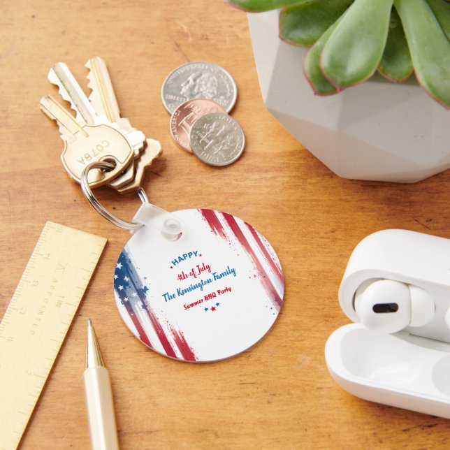 4:e juli-Helgdag-familjen BBQ Party Nyckelring (Skrivbord)