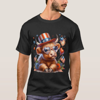 4:e juli: Höstland Cow Cute American T Shirt