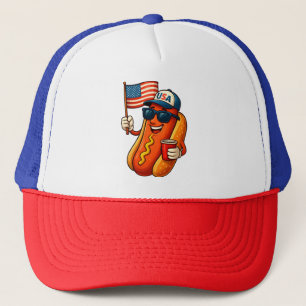 4:e juli Hotdog Funny Patriotic USA flagga Keps