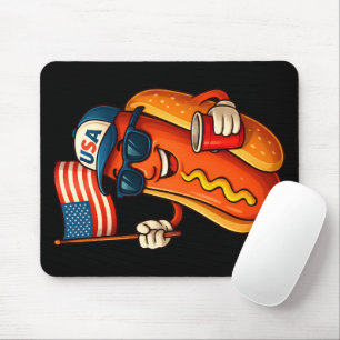 4:e juli Hotdog Funny Patriotic USA flagga Musmatta