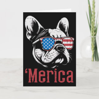 4:e juli hund fransk bulldogg Merica patriot kvinn Kort