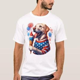 4:e juli-Hund med Ice Cream Cone T Shirt