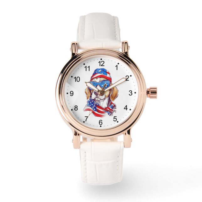 4:e juli hund sublimering-66361 armbandsur (Framsida)