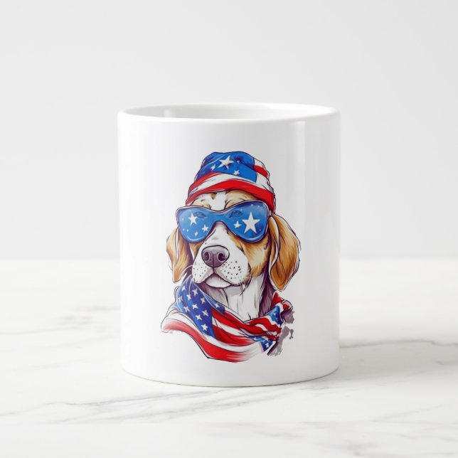 4:e juli hund sublimering-66361 jumbo mugg (Framsidan)