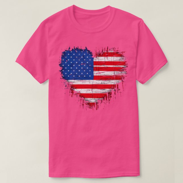 4:e juli i år är Amerika mitt hjärta T Shirt (Design framsida)