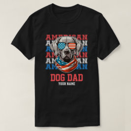 4:e juli i Hund i Personligen Glass Hund Pappa T Shirt