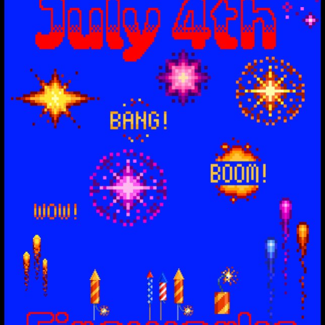 4:e juli i pixlar t shirt (Skapare uppladdad)