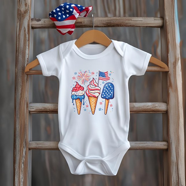 4:e juli Ice Cream Baby T-Shirt (Skapare uppladdad)