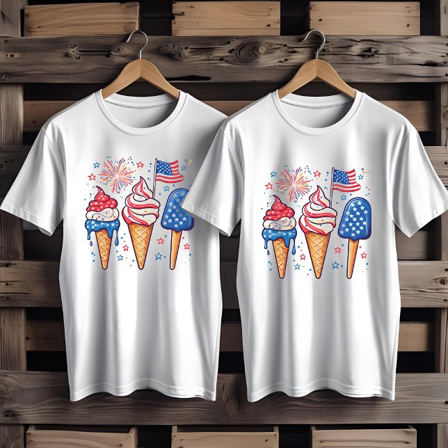 4:e juli Ice Cream Manar's T-Shirt (Skapare uppladdad)