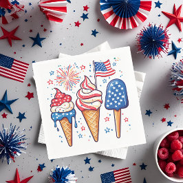 4:e juli Ice Cream Party Pappersservett