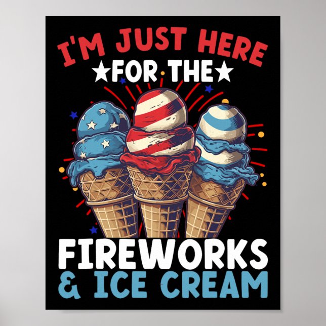 4:e juli Ice Cream Patriotic Ice Cream Poster (Framsidan)