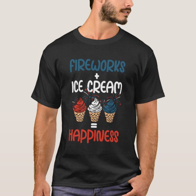 4:e juli Ice Cream Usa Ice Cream Patriotic Ice T Shirt (Framsida)