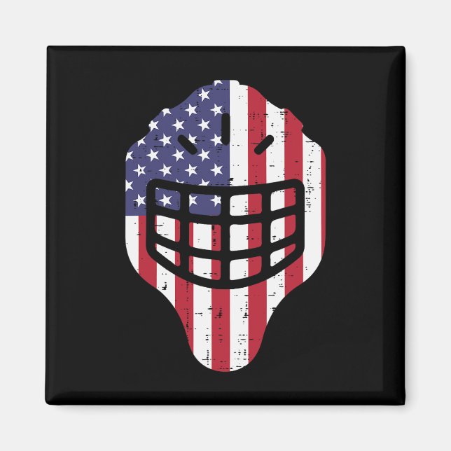 4:e juli Ice Hockey Helmet America Flagga America  Magnet (Framsidan)