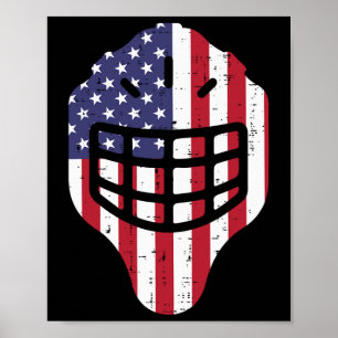 4:e juli Ice Hockey Helmet America Flagga America Poster