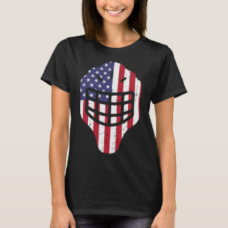 4:e juli Ice Hockey Helmet America Flagga America  T Shirt