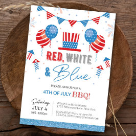 4:e juli-inbjudan Editable BBQ Independence Inbjudningar