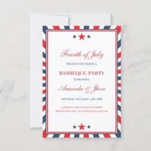 4:e juli-inbjudan, Independence day, BBQ Inbjudningar