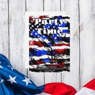 4:e juli - inbjudan till amerikansk Flagga