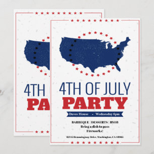 4:e juli: inbjudan till Barbeque-partiet Amerika K