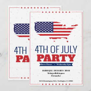 4:e juli: inbjudan till Barbeque-partiet Amerika K
