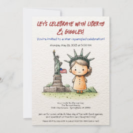 4:e juli - inbjudan till barn - Cute Liberty