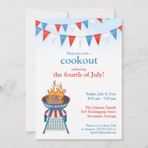 4:e juli-inbjudan till BBQ för Party Inbjudningar