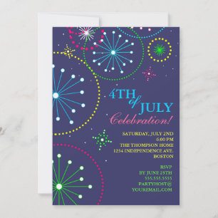 4:e juli-inbjudan till Fireworks-part Inbjudningar