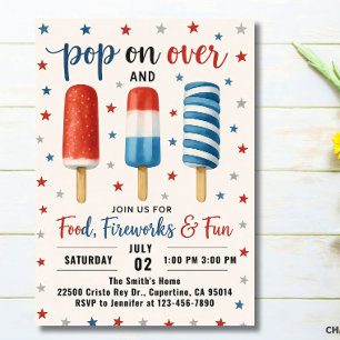 4:e juli-inbjudan till Independence day party Invi Inbjudningar